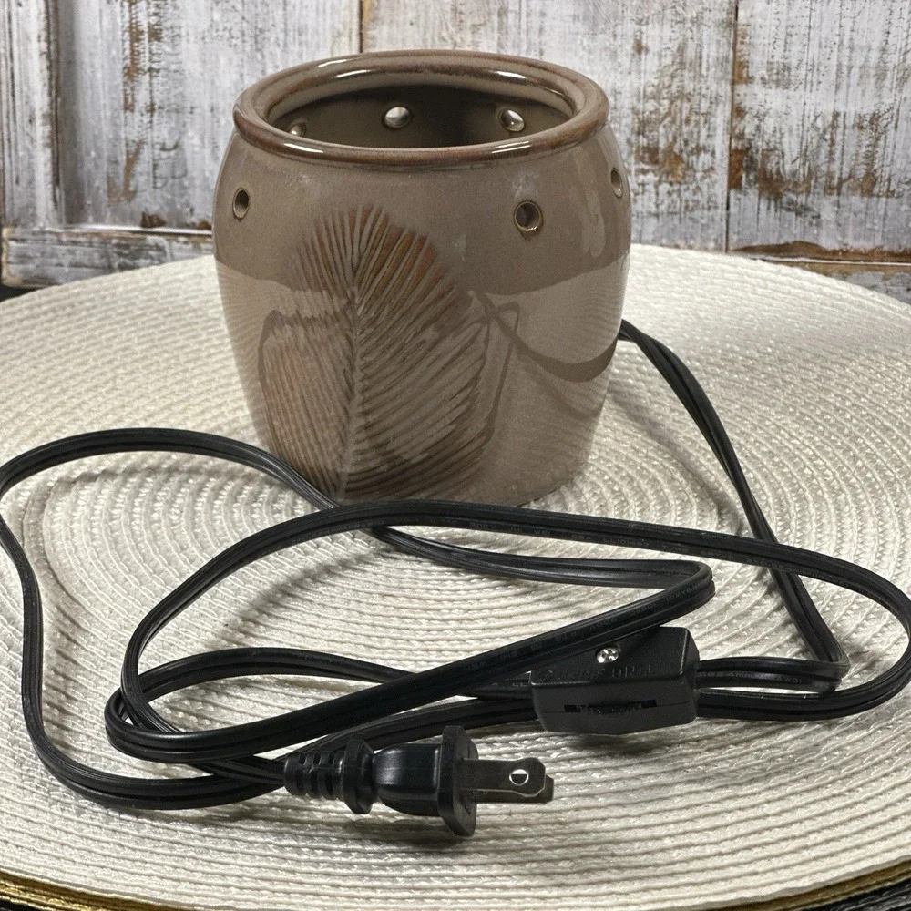 Scentsy Wax Warmer Brown Quill Feather - Retired -‎ Base Only